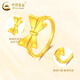 CHINA GOLD 18K gold fugitive princess ring girls new bow finger Valentine's Day birthday gift for girlfriend and wife 18K gold bow ring about 0.35g circle number 14