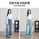 Yiyang wide-leg straight jeans for women in 2025 new summer slim trousers wash water blue 28