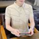 
Dancing with the wolf Men's short-sleeved T-shirt Pure Cotton Slim Fashionable Body Stick Pure Cotton Summer Trendy Stripe Polo Shirt New Summer Wear W7029 White M 90-105Jin [Jin equals 0.5 kg]