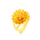 Youshu Vietnamese sand gold ring for women, long-lasting imitation gold-plated flowers, exaggerated wedding bride, fake three-gold imitation jewelry, style 2 (lily flower)