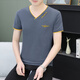 UNI QLO Uniqlo's same summer men's short-sleeved T-shirt pure cotton trendy and versatile V-neck young handsome top thin style Uniqlo black QY693 M