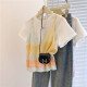 Kuzhang 2025 Dopamin-Stricksutiger mit kurzärmeligem gestricktem Top-Zweiteiler 2025 Sommer neues modisches Outfit Blau und gelbe Weste E854# XL empfohlen 120-140jin [Jin gleich 0,5 kg]