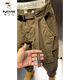 Woodpecker (TUCANO) American retro all-match overalls for men spring and autumn new khaki small-footed harem pants men's loose casual pants khaki (belt) M recommended 100-120Jin Jin equals 0.5 kg