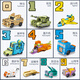 Deer Teng Combinación digital Transformación Toy Dinosaurio Robot Boy King Kong Car 5 Bloques de construcción 4 Letras de 6 años Niños 3 Caja de regalo Craft 26 Letras + 9 Número Transformación