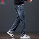 Pier Cardin Jeans Pantalones de hombres delgados heterosexuales de los hombres 2025 Nuevo verano Pantalones largos de alta gama Primavera y verano 829 Black Grey 28