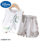 Disney baby boy summer vest cotton linen two-piece set handsome 2025 new baby casual clothes children's sleeveless suit trendy white suit 120 suggest 110-120cm3-4 years old cm