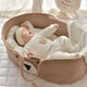 
DUTRIEUX baby basket portable safe sleeping basket baby carry cradle newborn discharge basket foldable mobile sleeping basket khaki bear baby basket [without mat] 0-6 months available 70*40*25 cm/load bearing 25 cm Jin [Jin equals 0.5 kg]