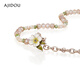 Collier Ajidou Ajidou pour la série de jardin sauvage pour femmes Fashion Allliage Crystal Pendant Pink + Green 42.5cm 1 Piece