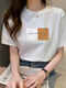 Playboy; Camiseta de manga corta Playboy White Women's New Summer Lo suelto Versión coreana Corea redonda de diseño de gran tamaño a media manga Top N3523-White XL