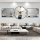 WCZ German modern simple sofa background wall paintings symbolize light luxury triple living room decorative paintings with clocks and perpetual calendar BG6624+BG6625+BG6626 Middle 40*40_right_40*30_1.6 meters-21