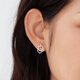 Lukfook Jewelry Platinum 950 Geometric Double Ring Platinum Stud Earrings for Gift Price EFPTBE0008 2.54g (including labor cost 249 yuan) with silicone ear plugs