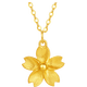 Saturday Blessing Yellow 18K Gold Necklace Sakura Color Gold Necklace Birthday Gift C0616242 40+5cm