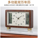 Hanshi (Hense) creative retro table clock perpetual calendar desktop clock living room clock TV cabinet sitting clock ornaments home clock HD76 walnut + radio wave movement (23*34) cm