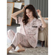 Pyjama modal pour les femmes en glace d'été Silk Pantalon à manches courtes Nouveaux vêtements de maison de maman d'âge moyen émulés émulés d'été 6626 2xl (recommandé de porter du poids 140-160 Jin [Jin est égal à 0,5 kg]))