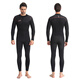 3/5mm one-piece wetsuit 1.5 warm swimsuit long-sleeved sun protection surfing paddleboard motorboat cold-proof snorkeling wetsuit 1.5mm black front opening thickened elbows, shoulders, knees and hips, wear-resistant S