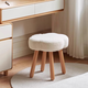 Famanya makeup chair, cream style dressing table stool, girl's bedroom cloud chair, solid wood simple manicure special high-end sense, solid wood legs, log technology cloth - gray and white, wipe clean