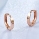 Yue Bu Lao Phoenix Gold Store Gold Earrings Plain Hoop Imitation Rose Gold Colored Gold Earrings for Women Simple Korean Gold Ring Earrings Pair of 18k Rose Gold Earrings