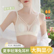 雅鹿兔耳朵内衣女夏季款大胸显小胸收副乳防下垂蕾丝无钢圈文胸罩 香槟+浅粉 75B 34