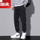 Benny Road Spring Workwear Casual Hosen Herren-Hose für Straße 2025 Neue Frühlings- und Herbstmodemarke Loose Sports Hosen Sommer 9859 Black + 9859 Dark Grey M.
