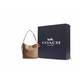 CoaCH (COACH) shoulder bag Willow28 classic logo soft artificial leather with cowhide bucket crossbody large women's brown and yellow basic package (bag + dust bag)