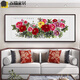 MPPMCK handbemalte authentische chinesische Gemälde, Blumen blühen, reichhaltige Pfingstrotenblumen, neuer chinesisches Wohnzimmer und Esszimmer Dekoration Gemälde, Sofa-Hintergrund Wandhänge Gemälde, handbemalter Pfingstrosenstil D Blumenblühen, reichhaltige Rahmengröße: 16886 cm Kiefer Holz Rahmen rechts Winkel