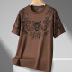 Control de ropa de moda 2025 Summer redondeo de algodón de algodón corto de manga corta más grasa más grasa de media manga delgada Top con estampado suelto nuevo 5012 Black XL