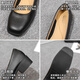 Woodpecker 2025 square-head leather work shoes for women, black, standing for a long time, soft sole, career interview, silent thick heels, Y688 black heel height 3.5 cm 38
