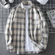GTYUWVG Spring and Summer Molding Camisa de manga larga Camisa coreana a cuadros de gran tamaño para la tendencia de los hombres y jóvenes de mediana edad M655 38
