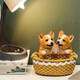 Yusenyi kreativer Hundeingangsschloss Aufbewahrungs Ornamente am Tür Eingang Schuhschrank Desktop Dekoration New Home Geschenk Handwerk Doppelgolden Retriever 14068y