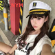 NY-NYM seaside sun hat jk sailor hat 2025 new summer sun protection hat women's sunshade navy hat summer beret striped round navy hat