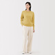 Suéter de cuello redondo lavable para mujeres de Muji para mujeres para suéter de punto de punto para mujeres durante 25 años en otoño nuevos productos para mujeres Ropa de mujer XL (165/92a)
