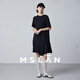 MSLAN|商场同款23夏新款T恤连衣裙MFBE1105 乌黑 S