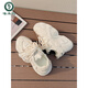 Woodpecker Chaussures papa confortables et polyvalentes pour femmes 2025 Springs de haut niveau de haut niveau pour femmes Chaussures décontractées polyvalentes FB9905 Style de maille beige 35
