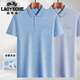 Classic Car Ice Seide Herren Revers kurzärmeliges T-Shirt 2025 Sommer Neues dünnes dünnes mittleres und ältere, lässige, atmungsaktive, halbärmelige Polo-Hemd Ice Silk-9923 Blue True Pocket M 48/165
