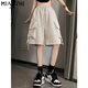
Cotton American ice silk workwear quick-drying casual shorts for women's summer thin 2025 new small wide-leg five-point pants 204 black [high quality 20.5] L 100-120Jin [Jin equals 0.5 kg]