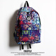 TRUFFLE cool and beautiful graffiti backpack male middle school student high school school bag female hip-hop fashion trend backpack junior high school student TRUFFLE black burst white