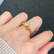 Zhou Dalong bow gold ring 999 pure gold rope knot solid ring women's ring water shell new style birthday gift for girlfriend 16# gold about 1.7 grams more refund less compensation