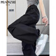 
Cotton American work clothes ice silk quick-drying wide-leg casual pants for women for summer thin 2025 new high-waist loose small 521 blue [high quality 30.5] L 100-115Jin [Jin equals 0.5 kg]