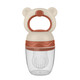 Baby bear bite fruit food supplement fruit and vegetable silicone mesh bag pacifier baby feeding pink M 1 pack