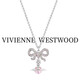 VVIENNE WESTLOCK British Purchasing Agent Western Queen Mother Authentic Saturn Necklace Octavie Diamond Bow Pendant Clavicle Chain Women Silver Pink