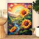 Paysage de tournesol peinture coloriage de bricolage haut de gamme 2023 Nouvelle peinture à l'huile peinture décorative peinte à la main HY12083 30 * 40 cm en bois massif en bois massif intérieur