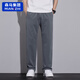 Baumwollgemachte Eisseide Cool Casual Hosen für Jungen Sommer dünne, schnell trocknende Sporthosen für Männer 2025 Neue drapierte gerade leghosen 6625 schwarz M [90-110jin [Jin gleich 0,5 kg]]]