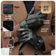 JIUMU sheepskin warm leather gloves men's winter velvet outdoor driving and riding motorcycle windproof and cold-proof gloves