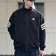 Adidas Jacket Men's Tops Autumn Nuevo Sportswear de tres chapas versátiles de tres tripas fáciles de usar Casual Jaqueta JD4885/Negro S