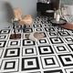Yusenyi Cerámica completa Nordic 60*60 baldosas de flores en blanco y negro Tienda de ropa de restaurante Baño Anti-Slip Store Tiles de piso resistente al desgaste 6623 600*600