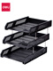Deli-Dateihalter 9209 Dreischichtige Datei Frame-Dateidatei Datei Korb Desktop-Datenspeicher Rack Multi-Layer Belyrary Group Black Metal Rod Support