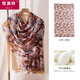 
Hengyuanxiang (HYX) silk temperament flower scarf for women in summer versatile long scarf shawl silk scarf souvenir FHZ25-9871 -1 white-edged colorful camellia 176*110cm