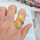 RSRDDY Old Phoenix Authentic Gold Ring for Women Opening Adjustable Fashionable Euro Coin Peony Flower Index Finger Ring Peony Flower Ring Same Style