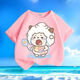 
Crying Lazy Sheep Summer New Printed Men and Women Small and Medium Children Short Sleeve T-shirt Pure Cotton Round Neck Casual Trend-SL White-KX698 Lazy 150 [Suggested height 140-150 cm]