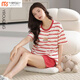 Modali Tender Color Colon Pyjamas pour les femmes en été en été de couleur unie de couleur solide Shorts d'été Nouveau style pour femmes de vêtements pour femmes